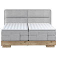 BOXSPRINGBETT 180/200 cm  in Eichefarben, Hellgrau  - Eichefarben/Hellgrau, Natur, Holz/Textil (180/200cm) - Valnatura