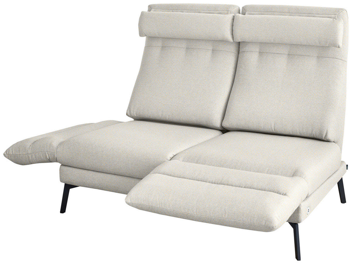 2-SITZER-SOFA Flachgewebe Naturfarben  - Schwarz/Naturfarben, Design, Textil/Metall (178-226/83-113/96-177cm) - Dieter Knoll