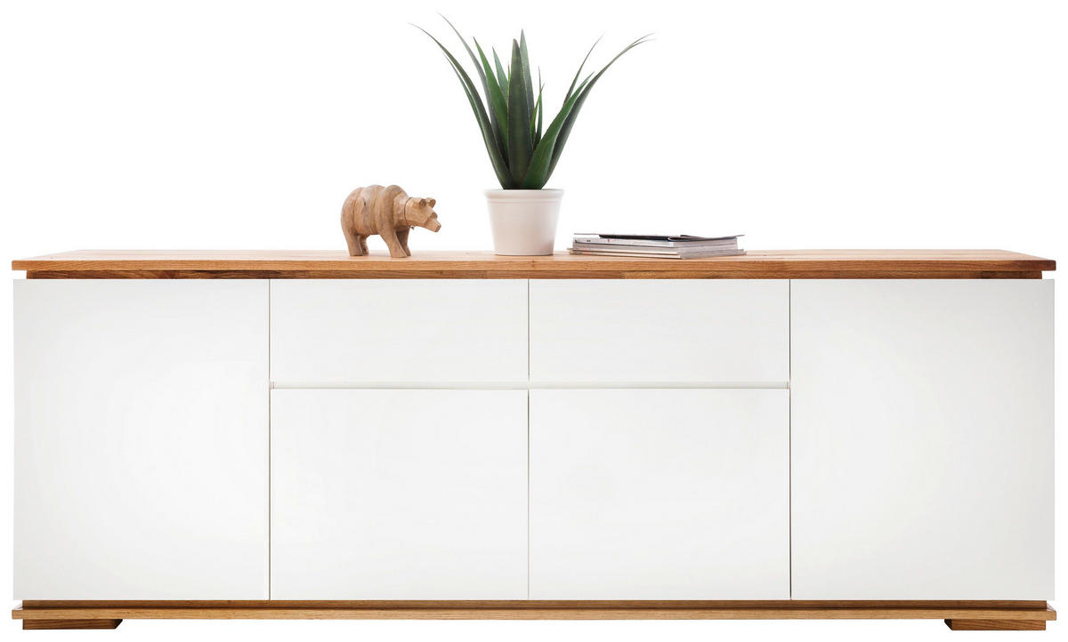 SIDEBOARD Chiaro  in 182/81/40 cm  - Eichefarben/Weiß, Design, Holz/Holzwerkstoff (182/81/40cm)