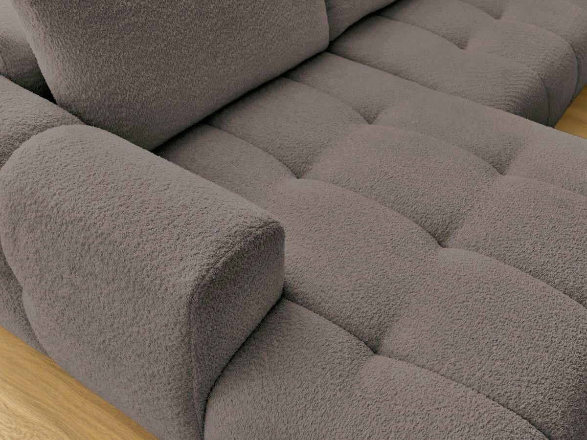 WOHNLANDSCHAFT  FUJI  Taupe Bouclé  - Taupe/Schwarz, MODERN, Kunststoff/Textil (160/377/204cm)
