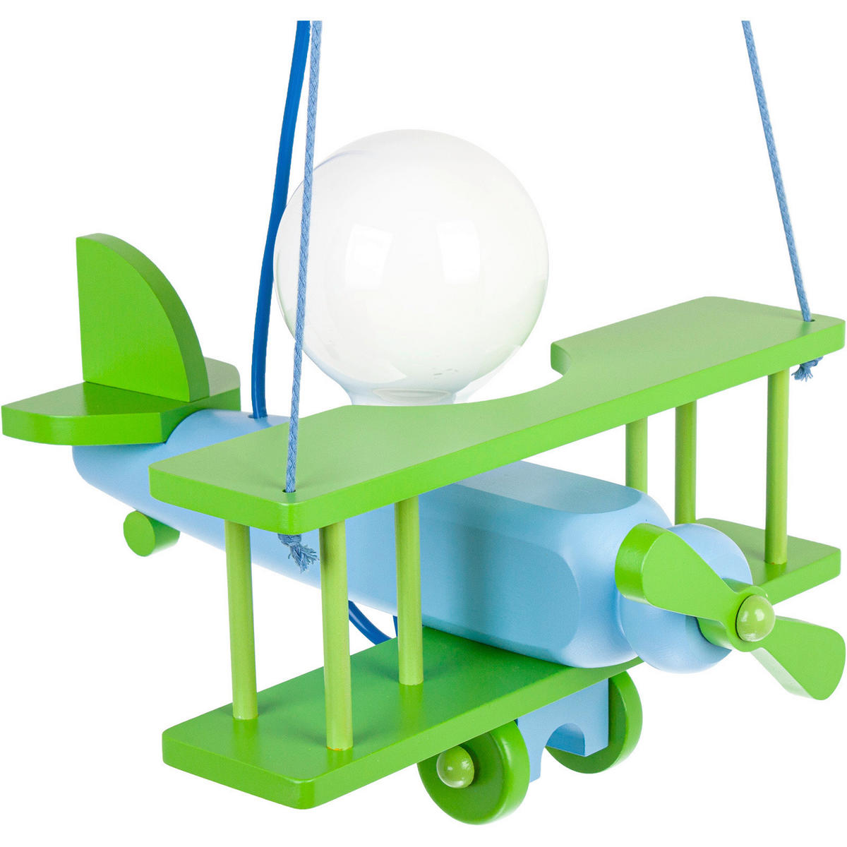 KINDERHÄNGELEUCHTE 29/31/75 cm   - Blau/Grün, KONVENTIONELL, Holz (29/31/75cm)