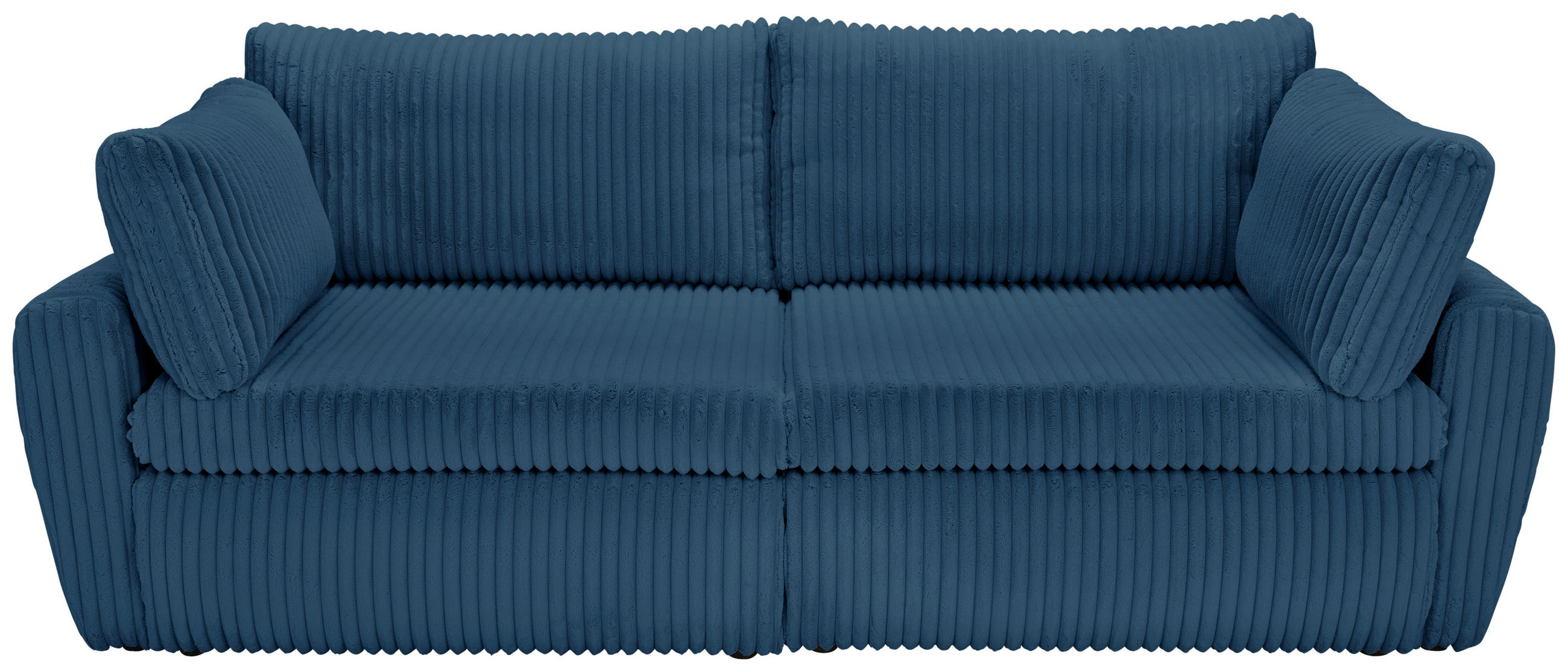 SCHLAFSOFA  mit Stoffauswahl, Liegefunktion, Schlafen auf Sitzhöhe, Rücken echt Cord, Plüsch Blau  - Blau/Schwarz, MODERN, Kunststoff/Textil (240/90/120cm) - Carryhome