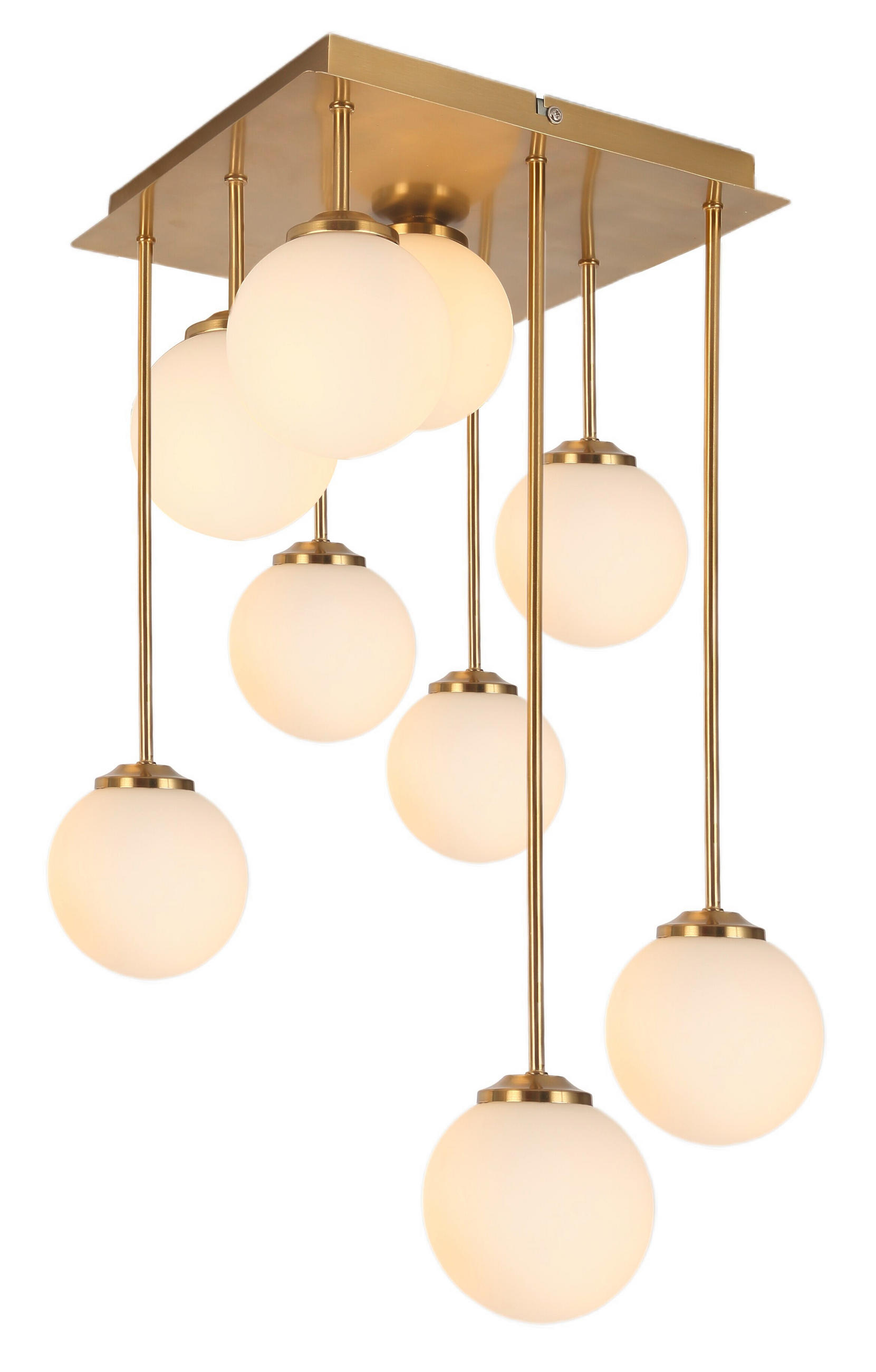 HÄNGELEUCHTE 31/31/55,5 cm    - Weiss/Goldfarben, Trend, Glas/Metall (31/31/55,5cm) - Novel