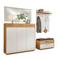 GARDEROBE 5-teilig  in 215/195/40 cm  - Eichefarben/Anthrazit, Design, Glas/Holz (215/195/40cm) - Novel