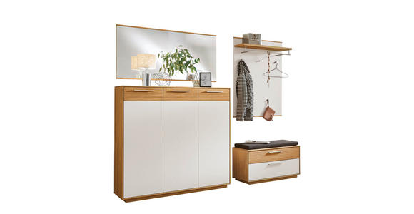 GARDEROBE 5-teilig  in 215/195/40 cm  - Eichefarben/Anthrazit, Design, Glas/Holz (215/195/40cm) - Novel