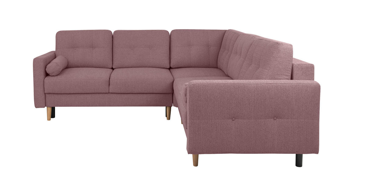 ECKSOFA in Beere  - Beere/Buchefarben, Design, Holz/Textil (242/242cm) - MID.YOU
