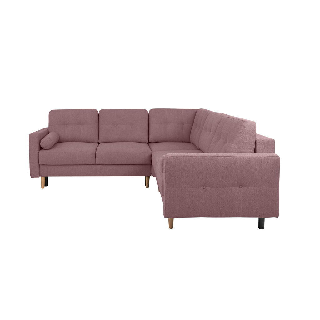 Thumbnail - Mid.you Ecksofa Noret, Beere, Textil, Birke, Buche, Hartholz, 5-Sitzer, Füllung: Polyurethan (PUR),Silikon, Schaumstofff...