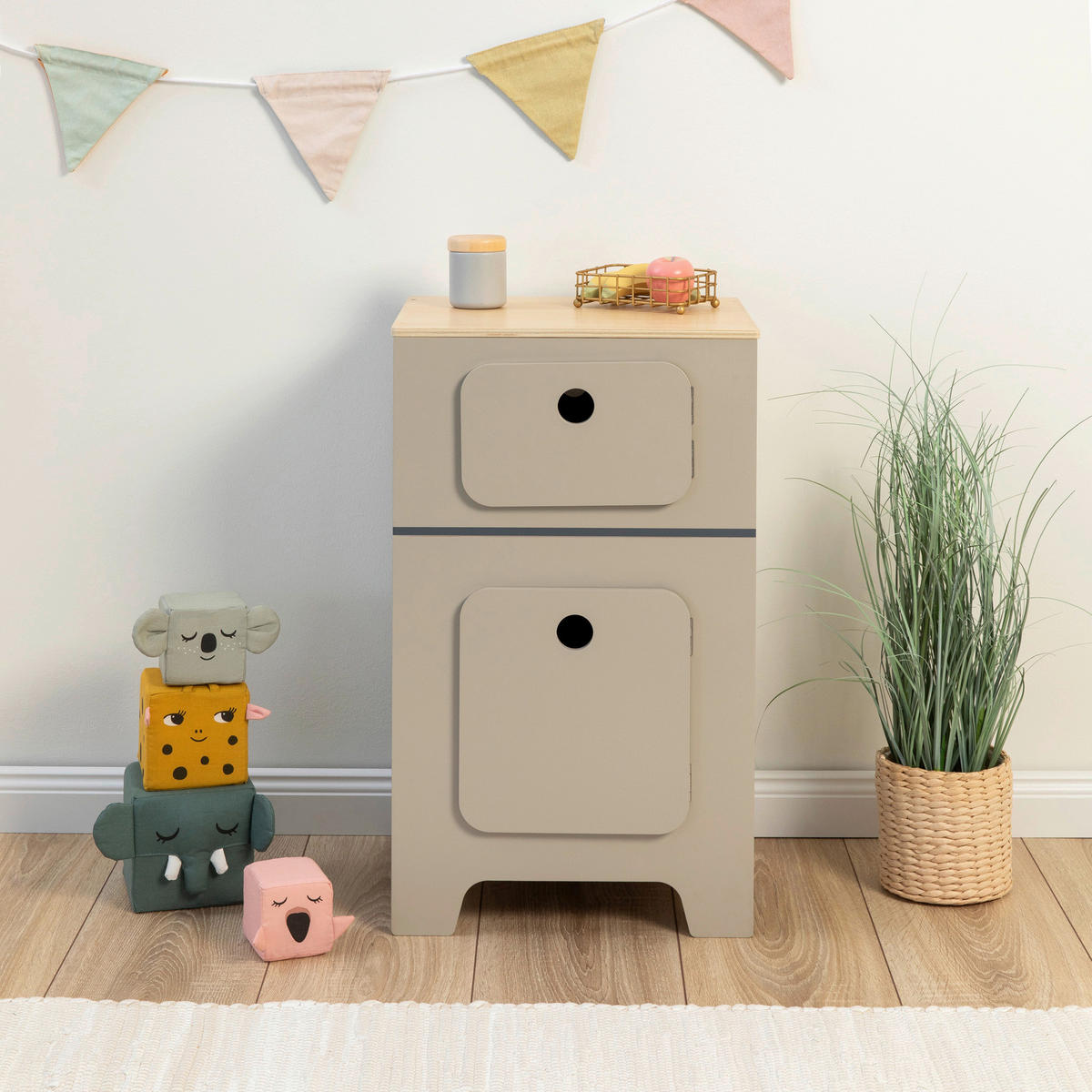 KINDERKÜCHE MIX & MATCH - Naturfarben/Grau, Basics, Holz/Holzwerkstoff (35/31,5/60cm) - MUSTERKIND