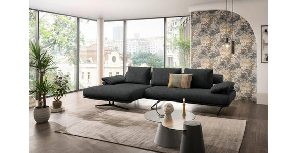 ECKSOFA in Chenille Anthrazit 168/334 cm - Anthrazit/Schwarz, Design, Textil/Metall (168/334cm) - Dieter Knoll