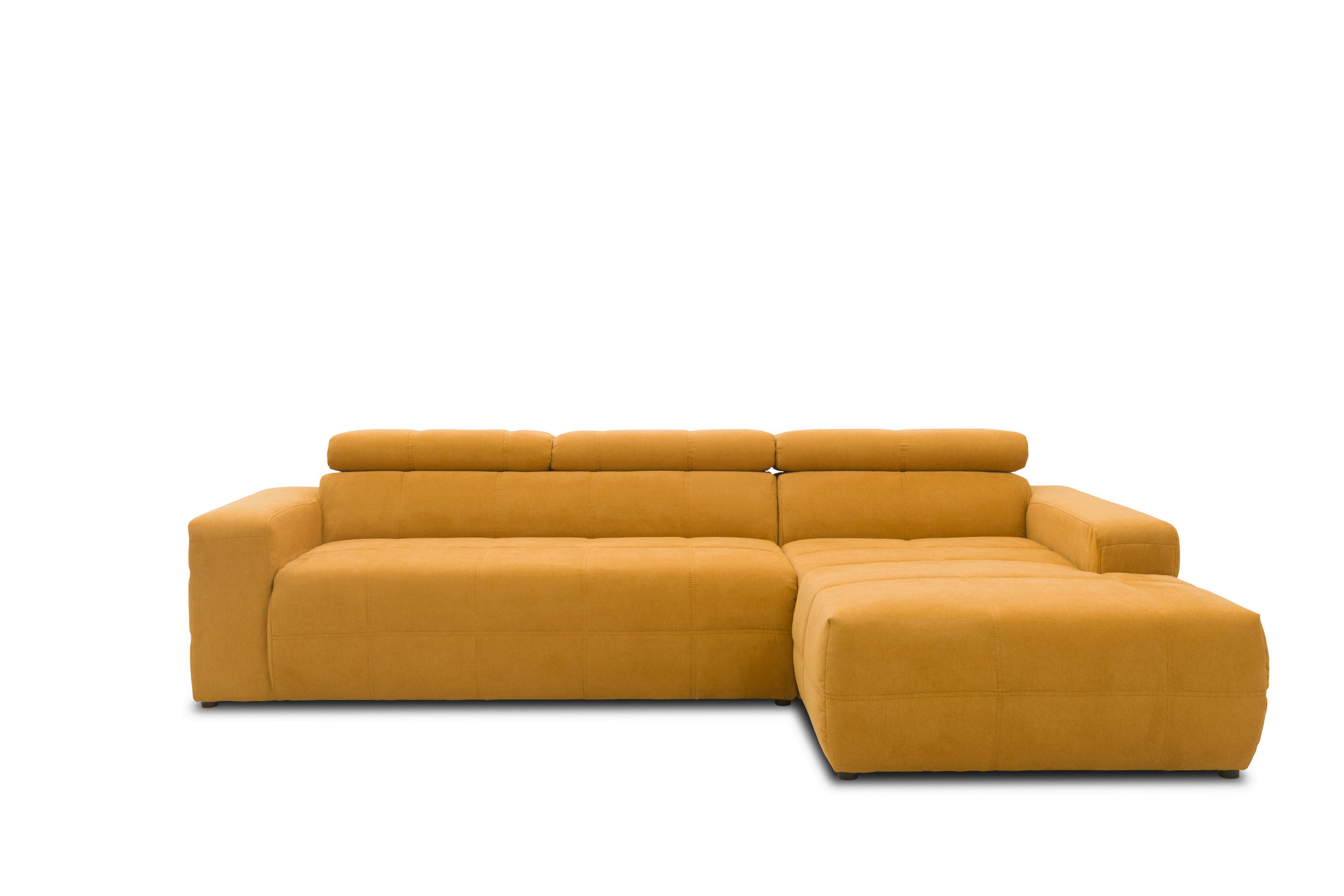 ECKSOFA Orange Mikrofaser - Schwarz/Orange, Design, Kunststoff/Textil (285/175cm) - MID.YOU