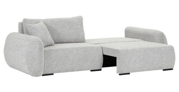 SCHLAFSOFA Flachgewebe Grau  inkl. Zierkissen, Rückenkissen, Bettkasten, Schlaffunktion, Rücken echt, Liegefläche im Originalstoff  - Schwarz/Grau, KONVENTIONELL, Kunststoff/Textil (250/74/92cm) - Carryhome