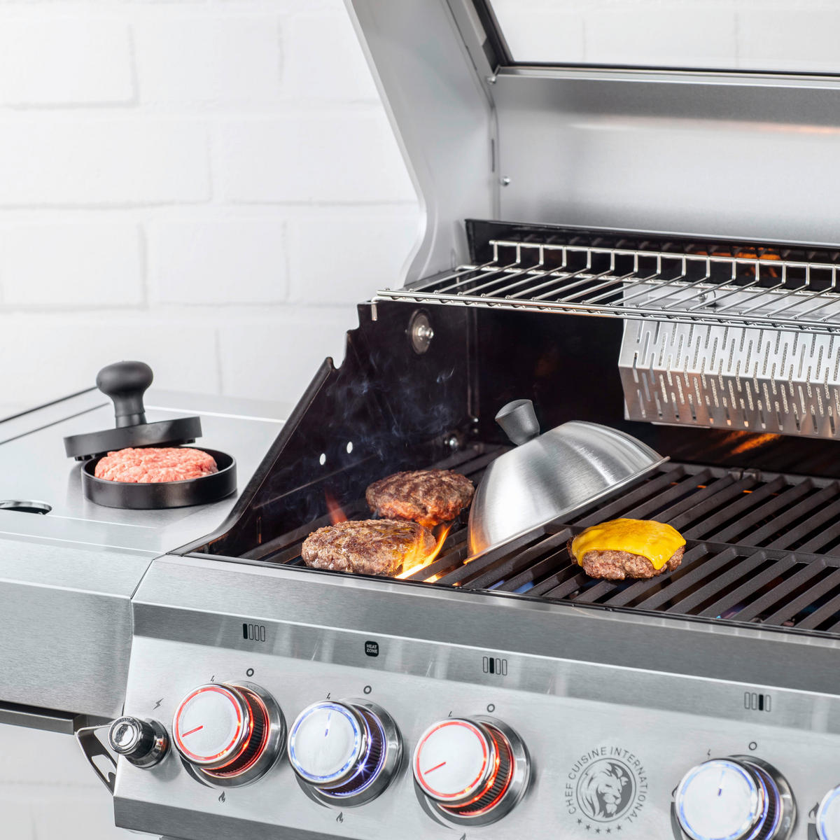 GASGRILL Edelstahlfarben BBQ  - Edelstahlfarben, Basics, Metall (80/87/62.5cm) - CHEF CUISINE