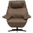 RELAXSESSEL in Leder Taupe  - Taupe/Schwarz, Design, Leder/Metall (92/79/82cm) - Dieter Knoll