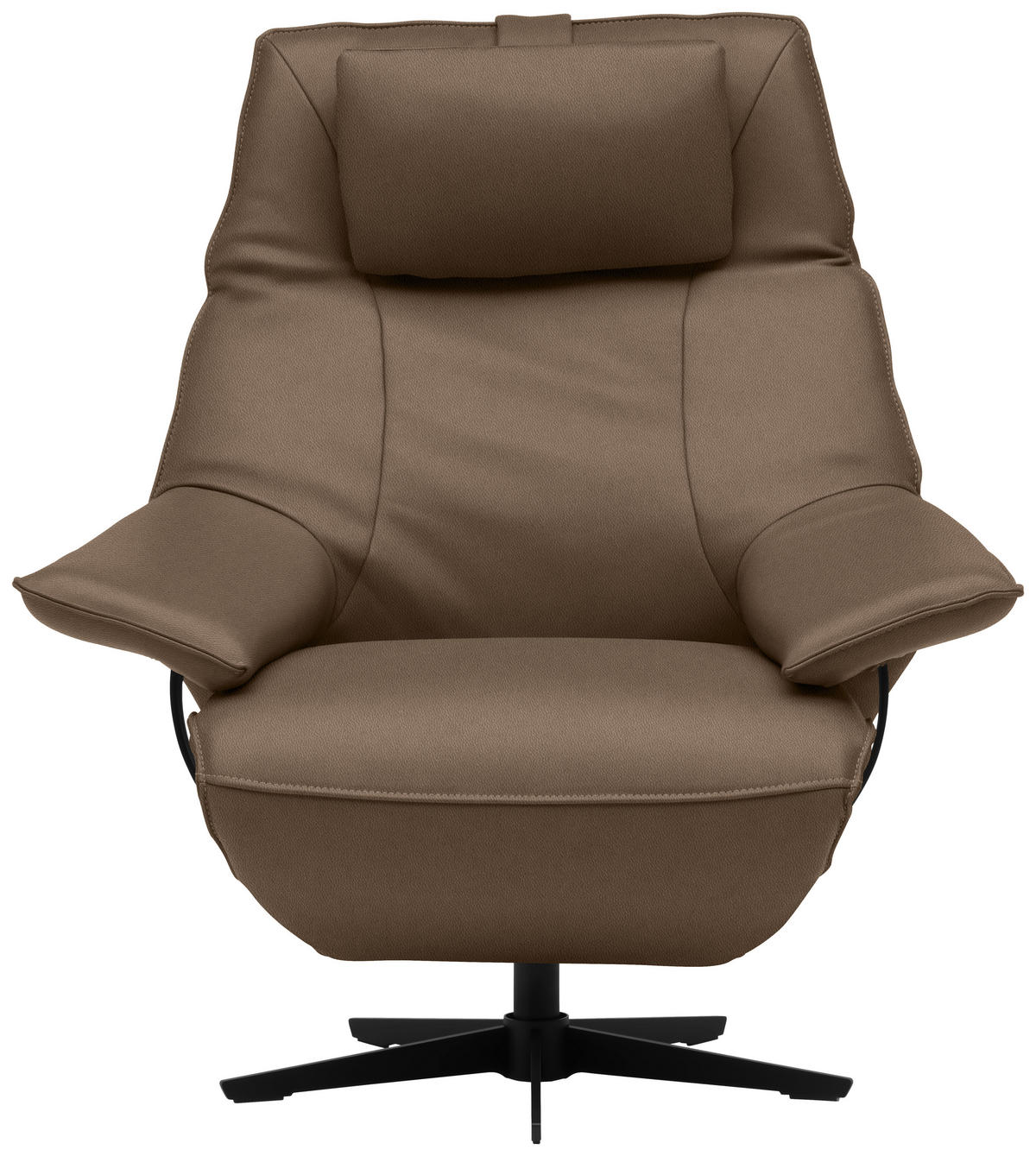RELAXSESSEL Leder Taupe  - Taupe/Schwarz, Design, Leder/Metall (92/79/82cm) - Dieter Knoll