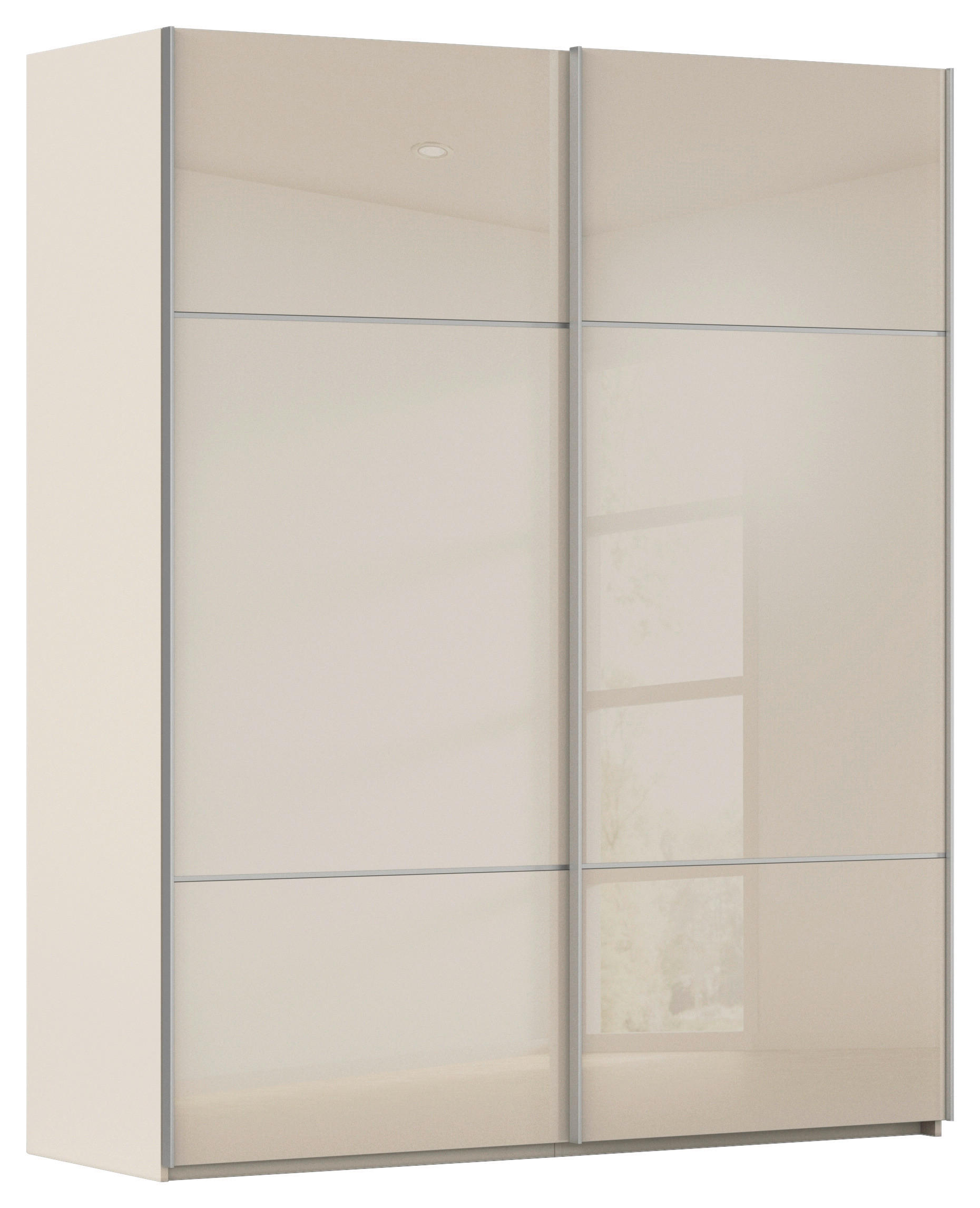 SCHWEBETÜRENSCHRANK in Champagner  - Champagner/Alufarben, Konventionell, Glas/Holzwerkstoff (181/223/67cm) - Novel