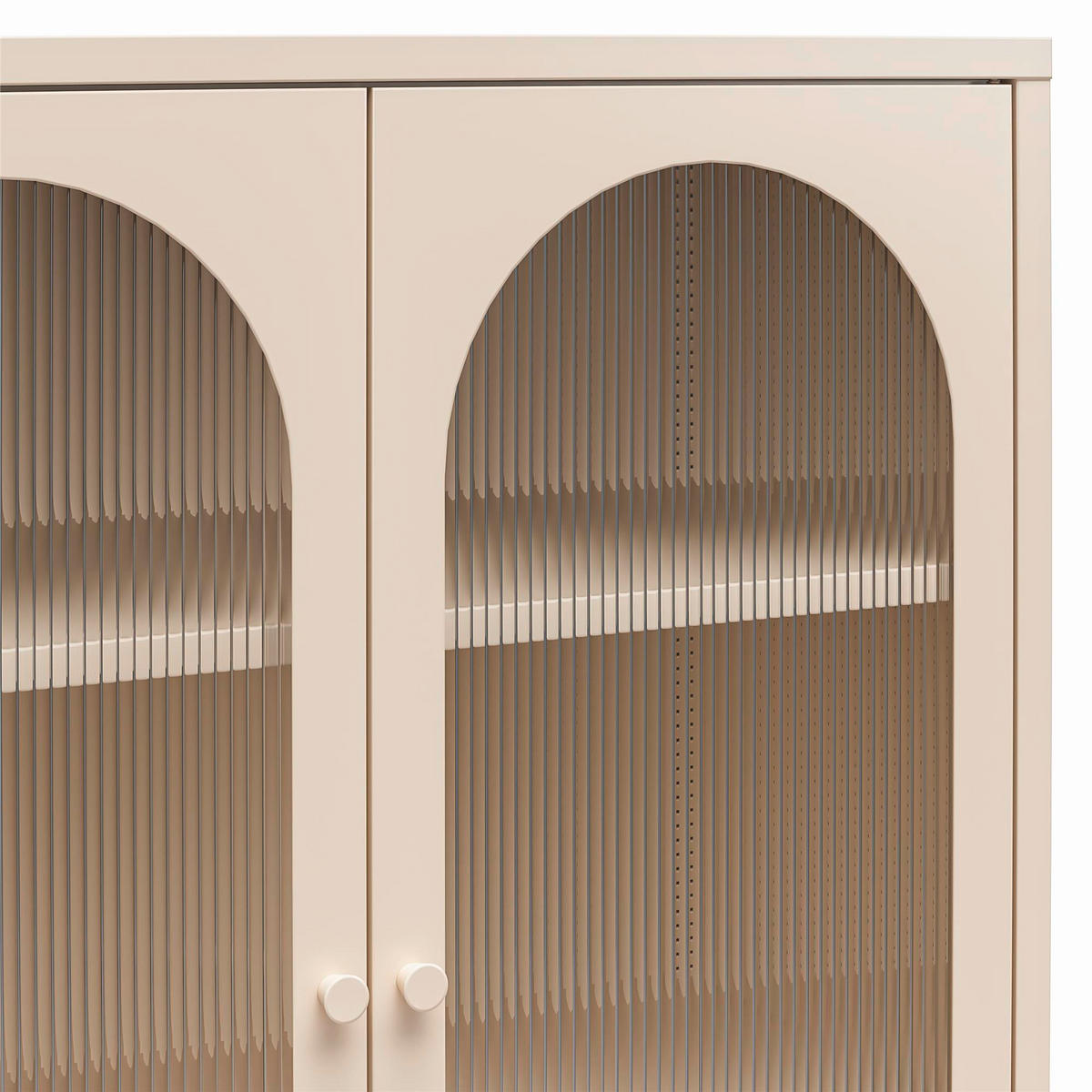HIGHBOARD Luna   in 80/102/40 cm  - Creme, Design, Glas/Metall (80/102/40cm) - MID.YOU
