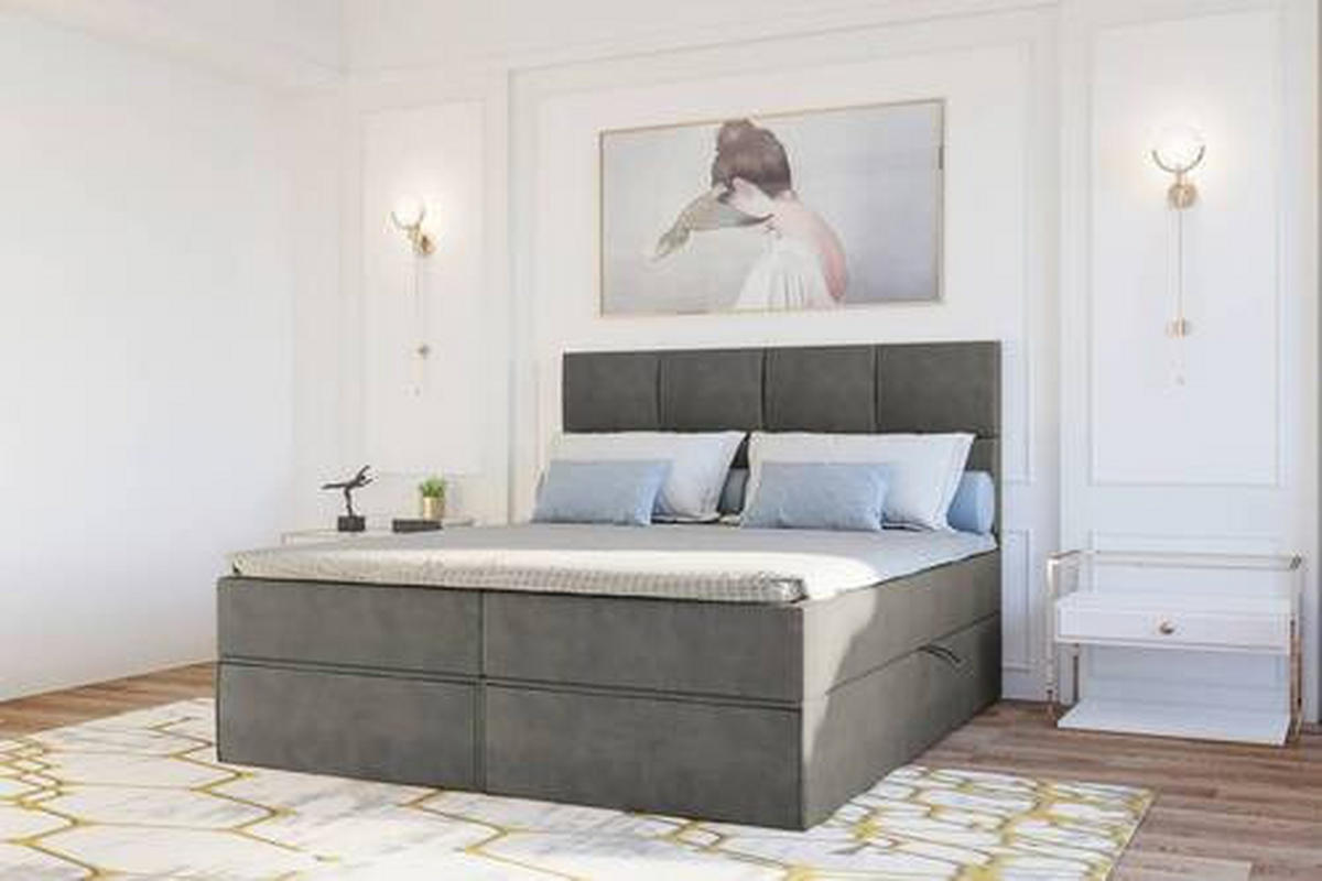 BOXBETT 140/200 cm  in Schlammfarben  - Schlammfarben/Schwarz, Konventionell, Kunststoff/Textil (140/200cm) - Boxxx