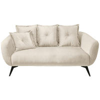 2,5-SITZER in Velours Beige, Schwarz  - Beige/Schwarz, Modern, Textil/Metall (196/94/103cm) - Livetastic