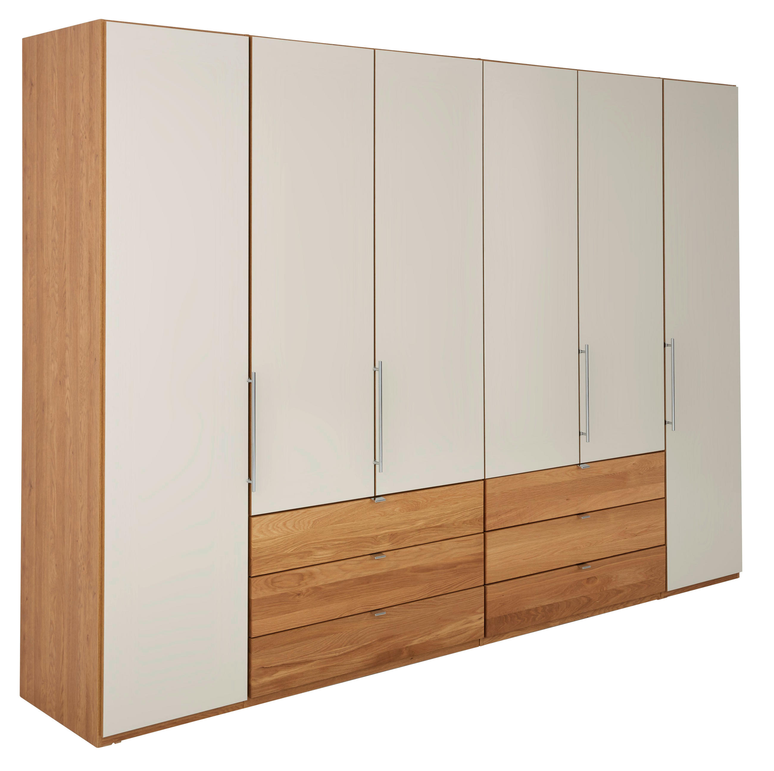 SKRIŇA S OTOČNÝMI DVERAMI, dub, farby duba, šampanská, 300/216/58 cm - farby duba/šampanská, Konventionell, kov/drevo (300/216/58cm) - Dieter Knoll