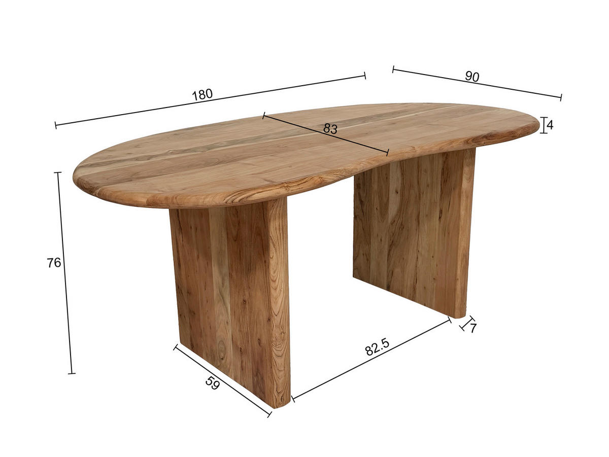 SCHREIBTISCH  Akaziefarben  - Akaziefarben, Design, Holz (180/76/90cm) - Livetastic