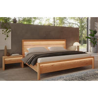 BETT 160/220 cm,  in Naturfarben, Kernbuche, Beleuchtung,  - Naturfarben/Kernbuche, MODERN, Holz (160/220cm) - MID.YOU