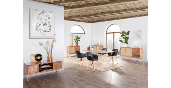SIDEBOARD WIENER GEFLECHT in 105/88/43 cm - Goldfarben/Braun, LIFESTYLE, Holz/Metall (105/88/43cm) - Landscape