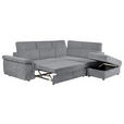 ECKSOFA Grau Flachgewebe  - Schwarz/Grau, KONVENTIONELL, Kunststoff/Textil (280/235cm) - Carryhome