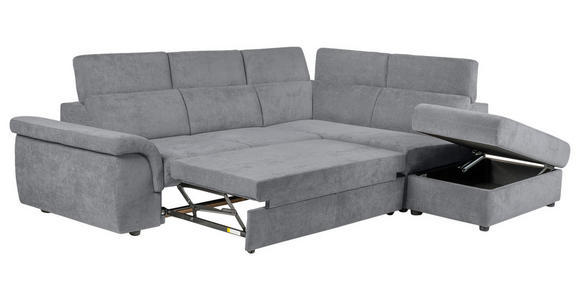 ECKSOFA Grau Flachgewebe  - Schwarz/Grau, KONVENTIONELL, Kunststoff/Textil (280/235cm) - Carryhome