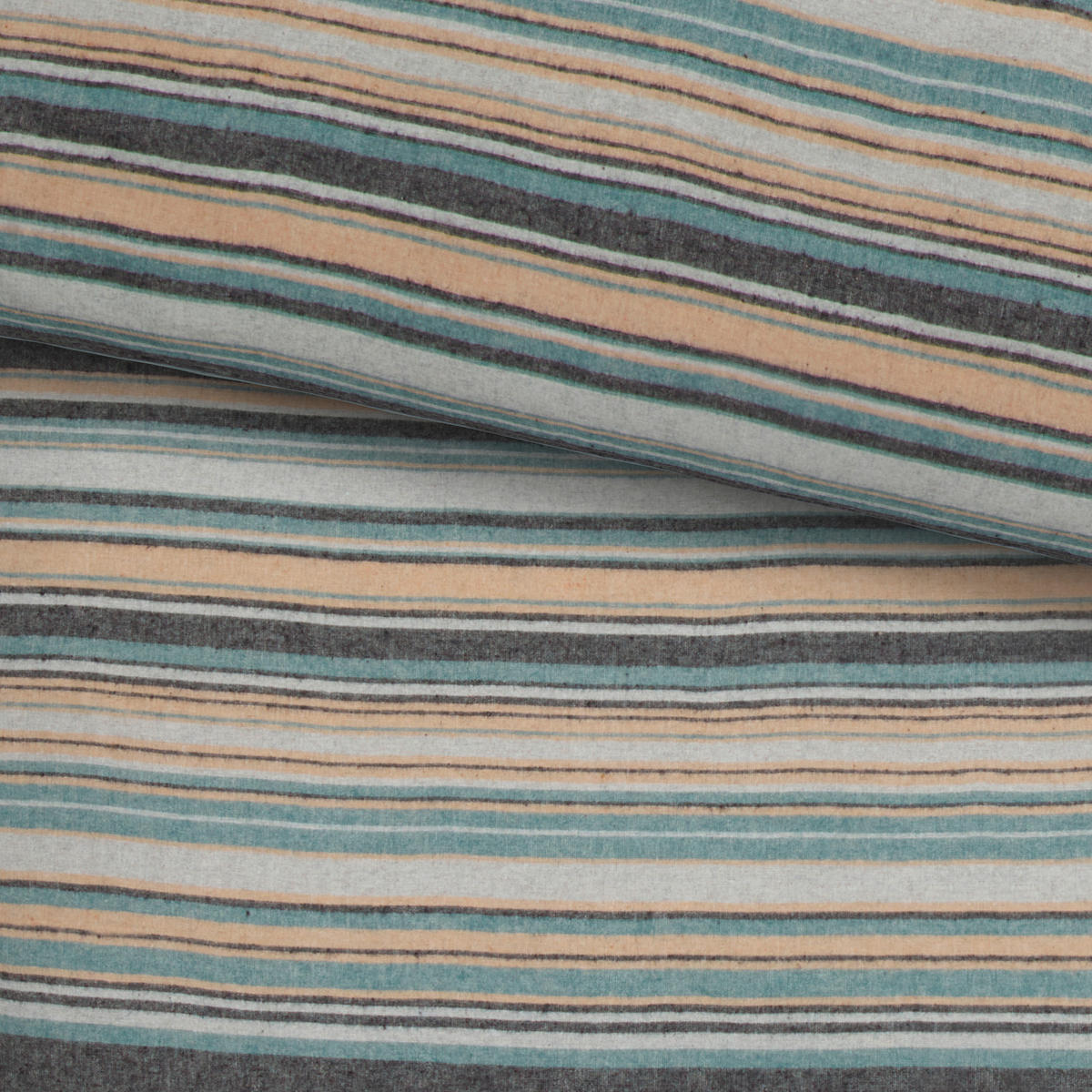 BETTWÄSCHE Flanell 135/200 cm  - Blau/Beige, Basics, Textil (135/200cm) - Novel