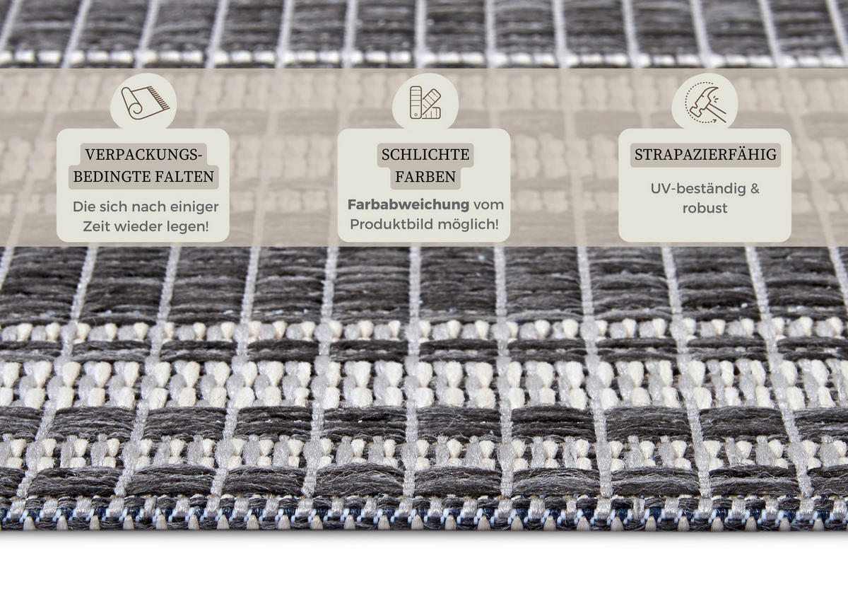 OUTDOORTEPPICH 155/235 cm Clyde Beige, Grau  - Beige/Grau, Design, Kunststoff (155/235cm) - Hanse Home