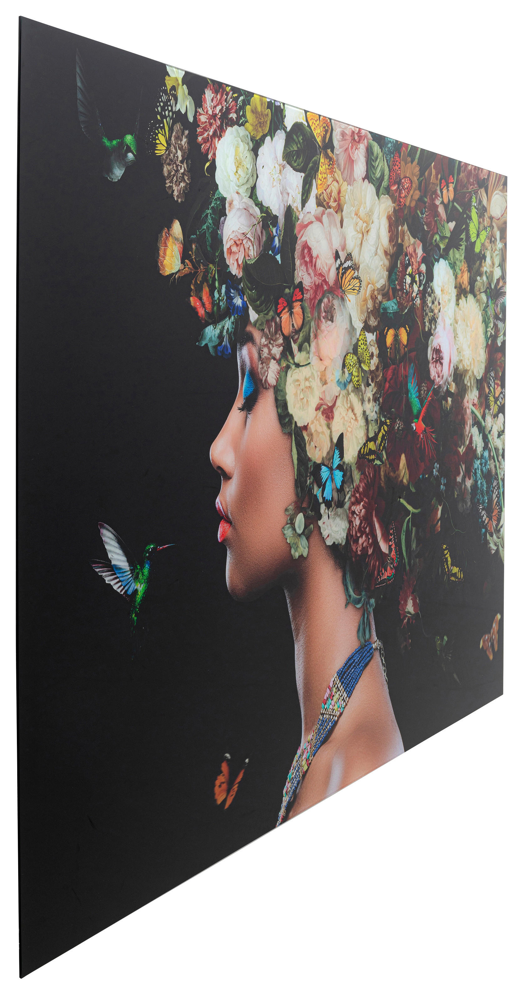 GLASBILD Tiere, Blumen, Frauen  - Multicolor, Design, Glas/Kunststoff (150/100/4cm) - Kare-Design