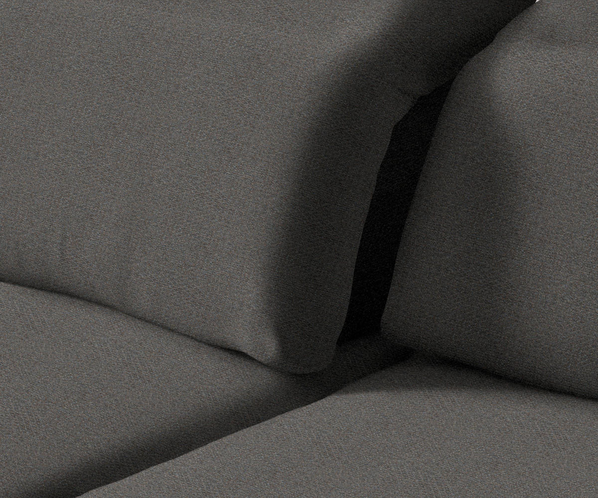 ECKSOFA in Chenille Dunkelgrau  - Dunkelgrau/Schwarz, Design, Textil/Metall (180/289cm) - Stylife