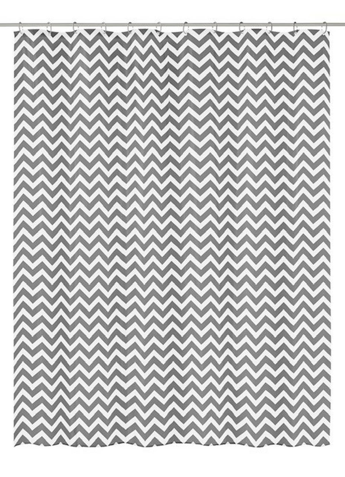 DUSCHVORHANG Zack 120/200 cm  - Schieferfarben, KONVENTIONELL, Kunststoff (120/200cm) - Kleine Wolke