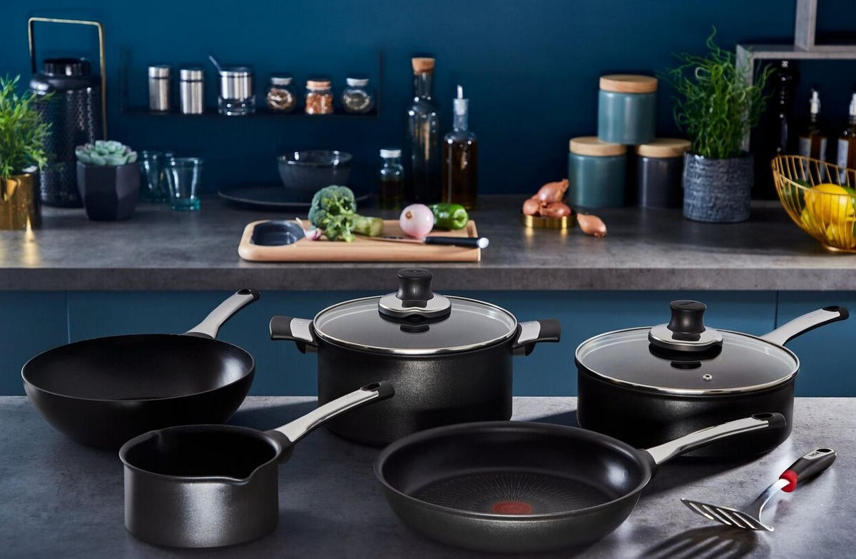 STEKGRYTA 24 cm  - svart/transparent, Design, metall/glas (24cm) - Tefal