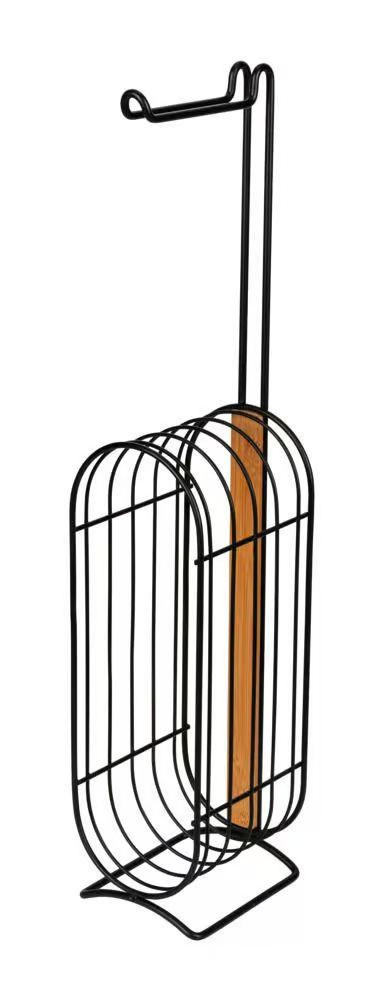 WC-PAPÍR TARTÓ  - fekete, Konventionell, fém (21/55/17cm) - Wenko
