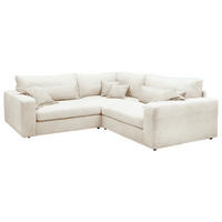 ECKSOFA Cord Creme  - Creme/Schwarz, Konventionell, Kunststoff/Textil (248/248cm) - Carryhome