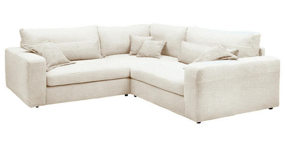ECKSOFA  Creme Cord  - Creme/Schwarz, KONVENTIONELL, Kunststoff/Textil (248/248cm) - Carryhome