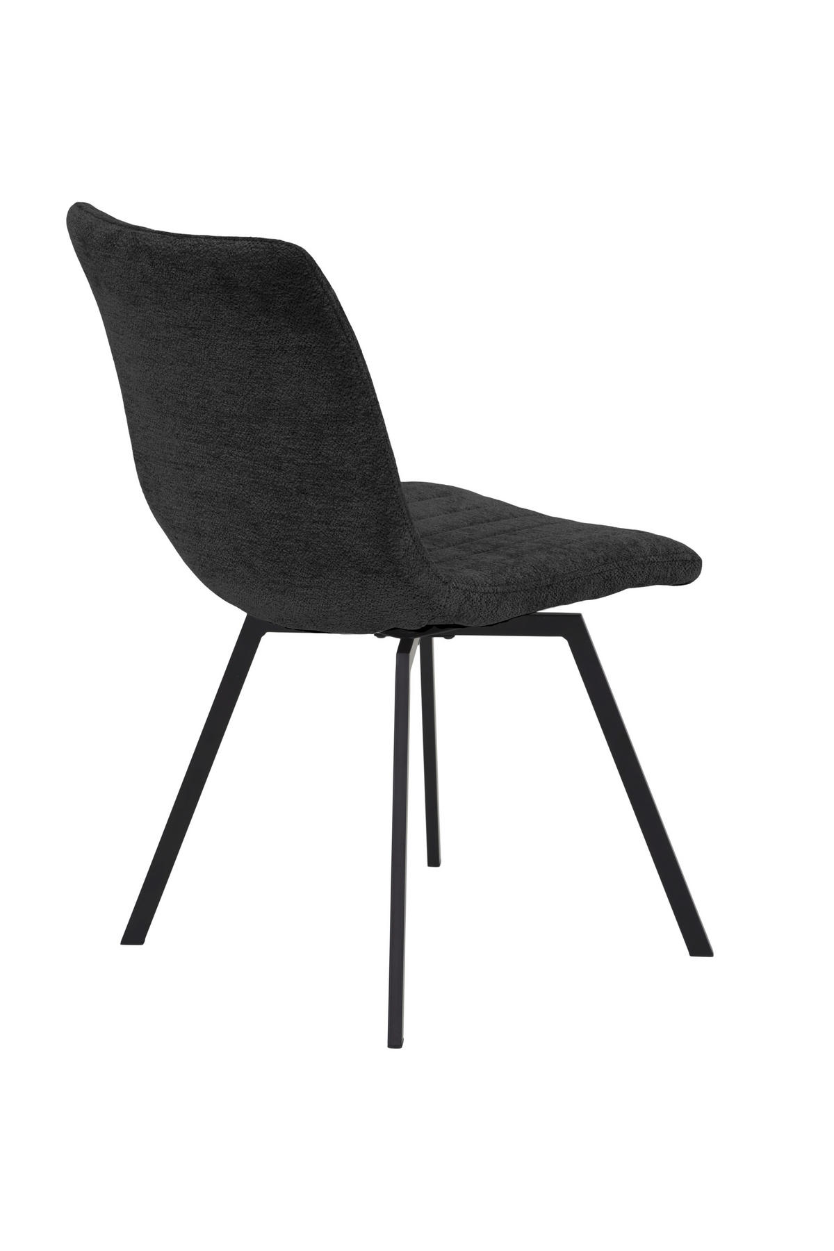 STUHL-SET 2 Stück  in Stahl Bouclé Metall, Textil  - Anthrazit/Schwarz, MODERN, Textil/Metall (45/85/64cm) - MID.YOU