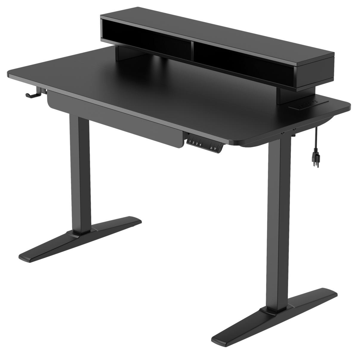 SCHREIBTISCH  in Schwarz  - Schwarz, MODERN, Holzwerkstoff/Kunststoff (120/75/120/60cm) - MID.YOU