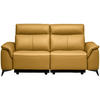 3-SITZER-SOFA  in Echtleder Currygelb   - Currygelb/Schwarz, Design, Leder/Metall (207/107/98cm) - Belluti