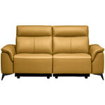3-SITZER-SOFA  in Echtleder Currygelb   - Currygelb/Schwarz, Design, Leder/Metall (207/107/98cm) - Belluti