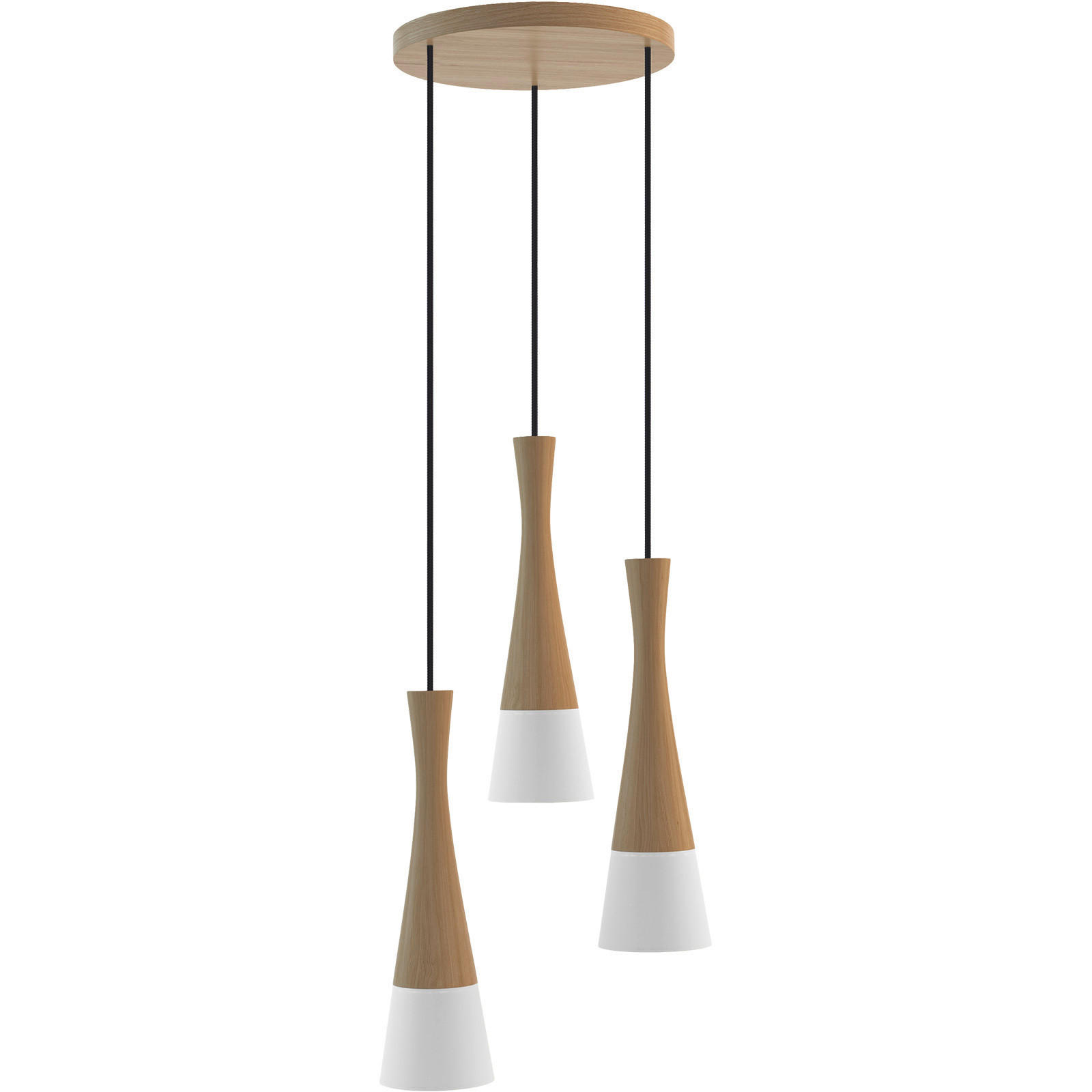 HÄNGELEUCHTE 30/150 cm  - Eichefarben/Weiß, Natur, Holz/Textil (30/150cm)