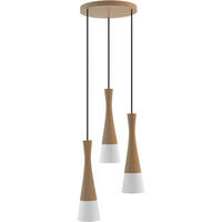 HÄNGELEUCHTE 30/150 cm  - Eichefarben/Weiß, Natur, Holz/Textil (30/150cm)