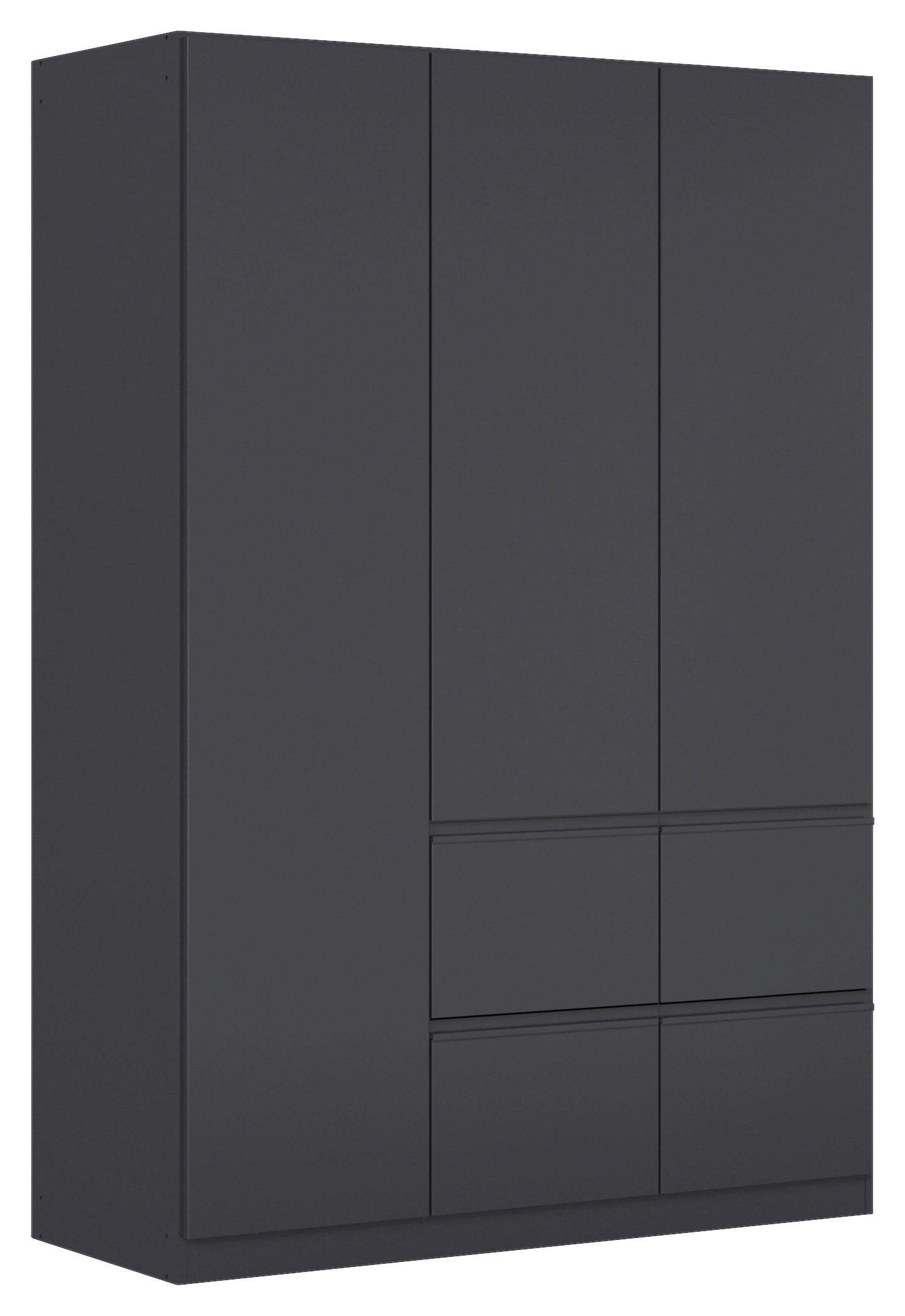 DREHTÜRENSCHRANK 3-türig Grau  - Grau, Trend, Holzwerkstoff/Kunststoff (136/197/54cm) - Xora