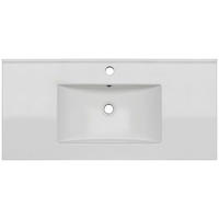 WASCHBECKEN 106/17/47 cm  - Weiß, Basics, Keramik (106/17/47cm) - Linea Natura