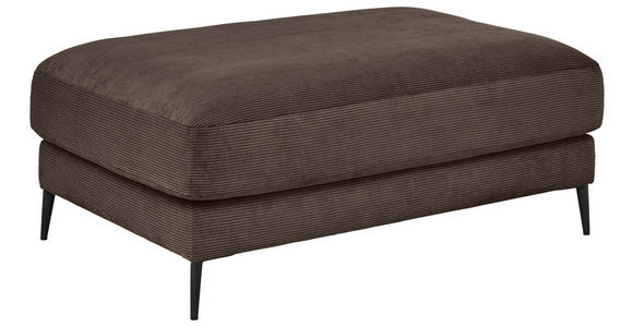 HOCKER Feincord Mokka  - Schwarz/Mokka, Design, Textil/Metall (120/43/90cm) - Dieter Knoll