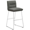 BARHOCKER in Metall, Textil Grau, Edelstahlfarben, Hellgrau  - Edelstahlfarben/Hellgrau, Design, Textil/Metall (51/107/59cm) - Dieter Knoll