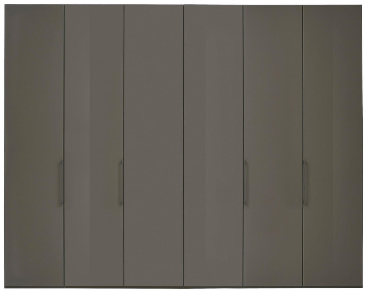 DREHTÜRENSCHRANK in Graubraun  - Graubraun, Konventionell, Glas/Holzwerkstoff (300/216/58cm) - Dieter Knoll
