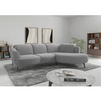 ECKSOFA ZOE E in Flachgewebe Grau  309/199 cm  - Schwarz/Grau, KONVENTIONELL, Textil/Metall (309/199cm) - Sit & More