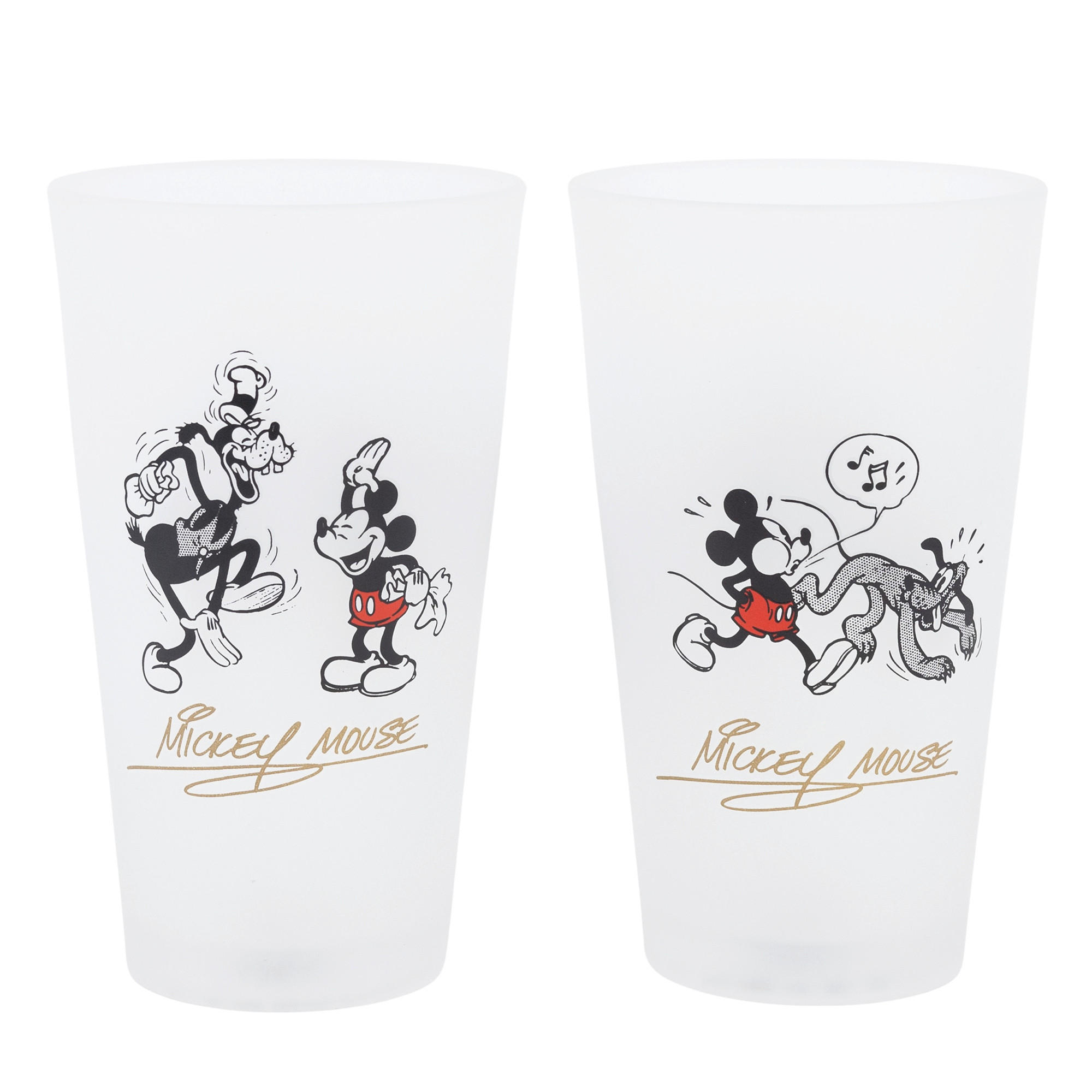 GLÄSERSET Mickey and friends  2-teilig  - Goldfarben/Schwarz, Basics, Glas (490ml) - Disney